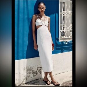 Zara White Midi Dress